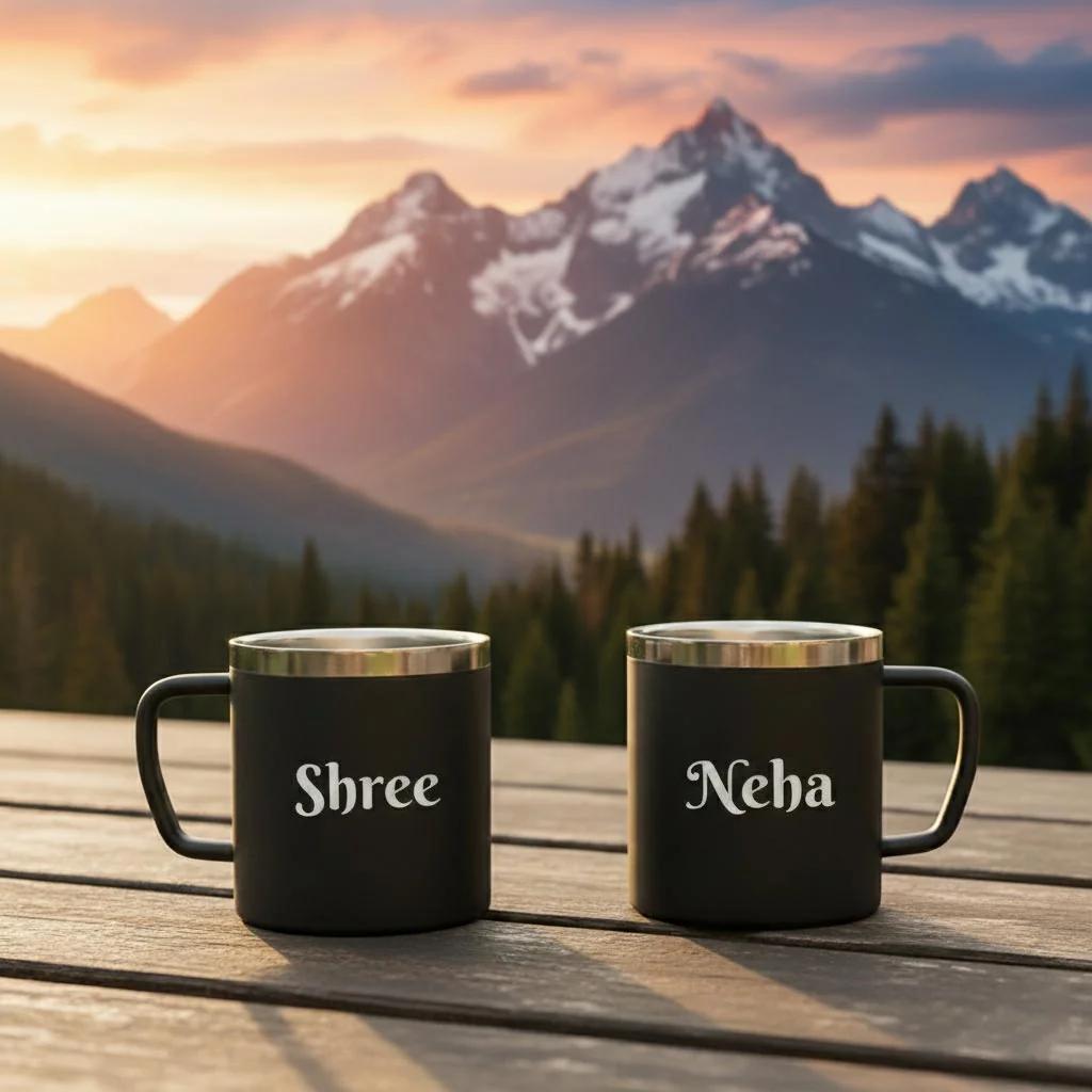 Zpics Customised Black Steel Mug