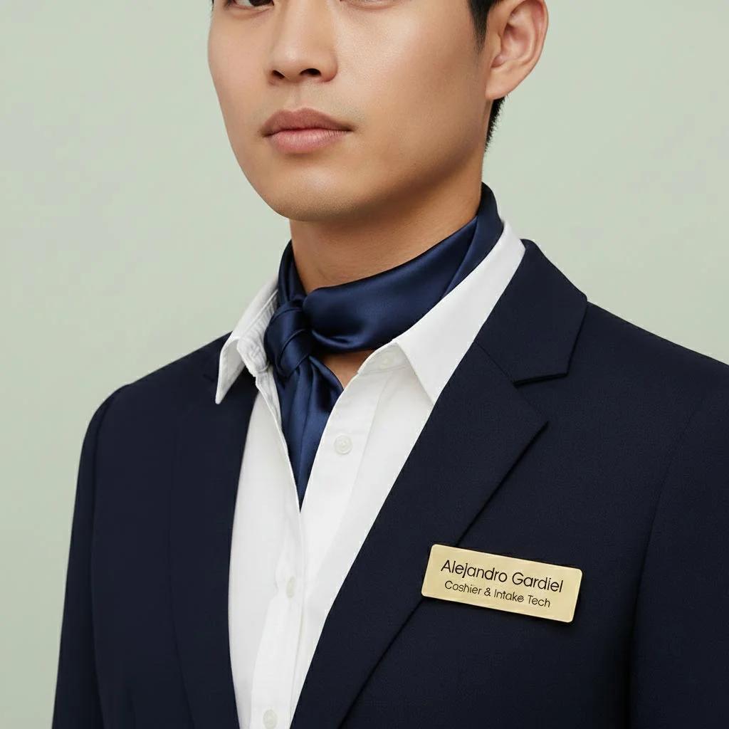 Zpics Personalised Metal Name Brooch Engraved in Silver and Gold 