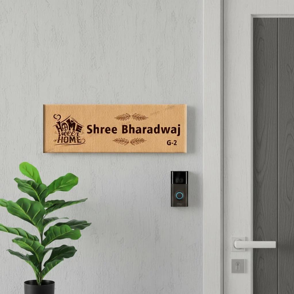 Zpics Personalised Engraved Name Plate for Home