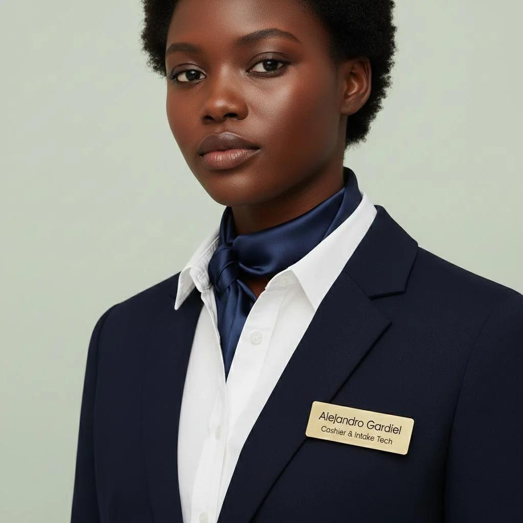 MH Decors Custom Engraved Name Brooch – Elegant Silver & Gold Design