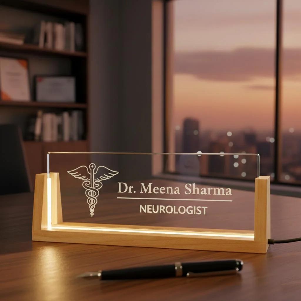 MH Decors Personalized Medical Professional Name Plate – Custom Door Sign