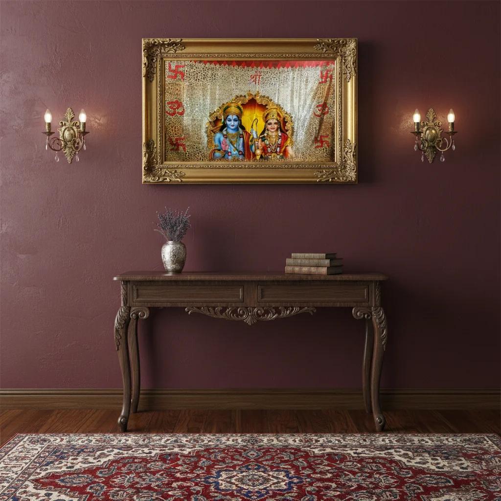 Sri Yagnaa Elegant Seetha Ramaa Backdrop (4x5 Ft) for Religious & Spiritual Use