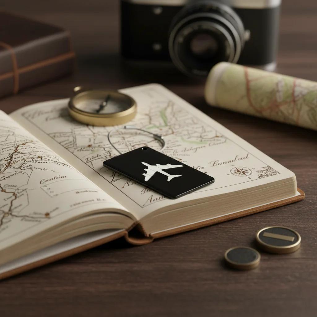 Zpics Custom Engraved Metal Travel Luggage Tag with Quote