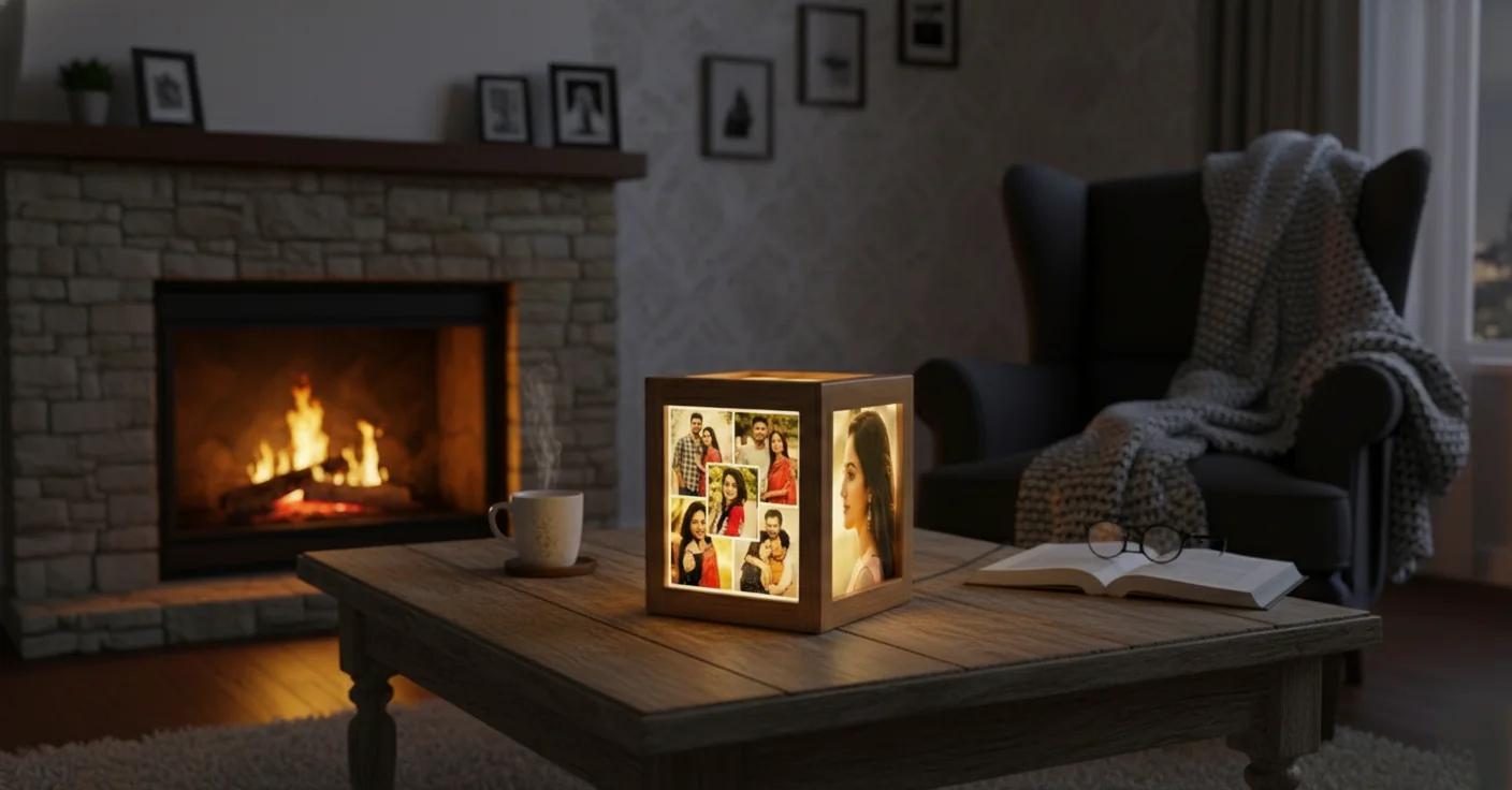 MH Decors Elegant Personalised Double-Sided Black Shadow Box for Home Display