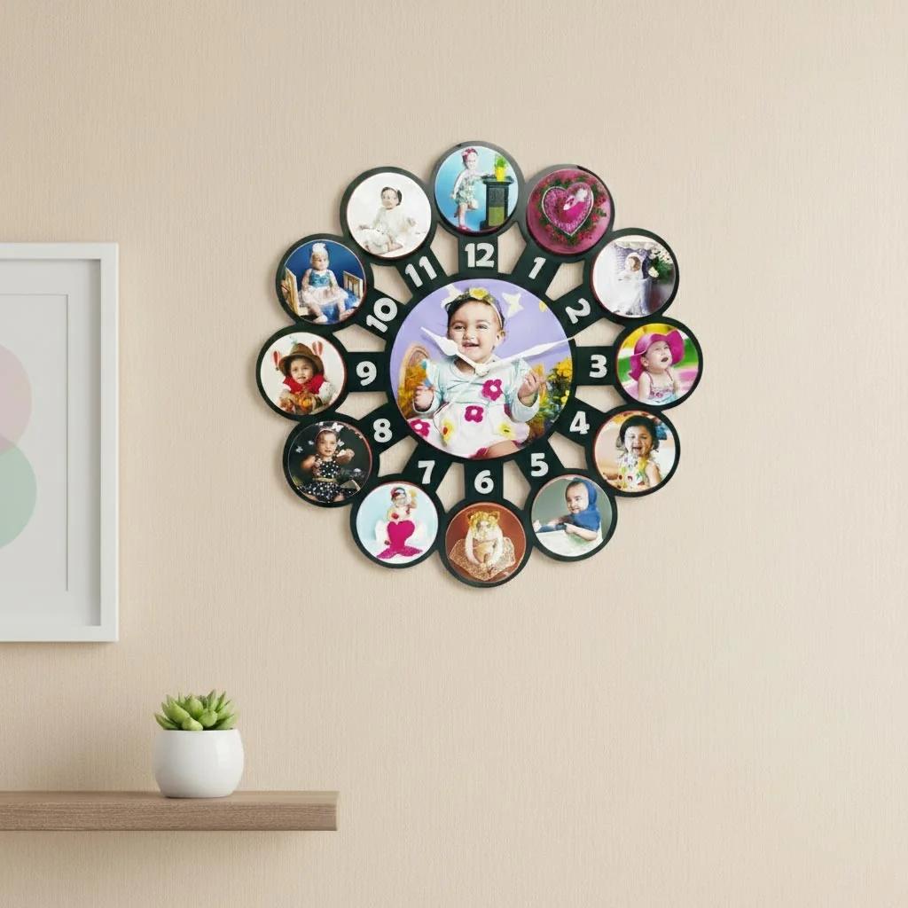 Zpics Personalized Baby Photo Clock 12 Months Milestone Gift for First Birthday