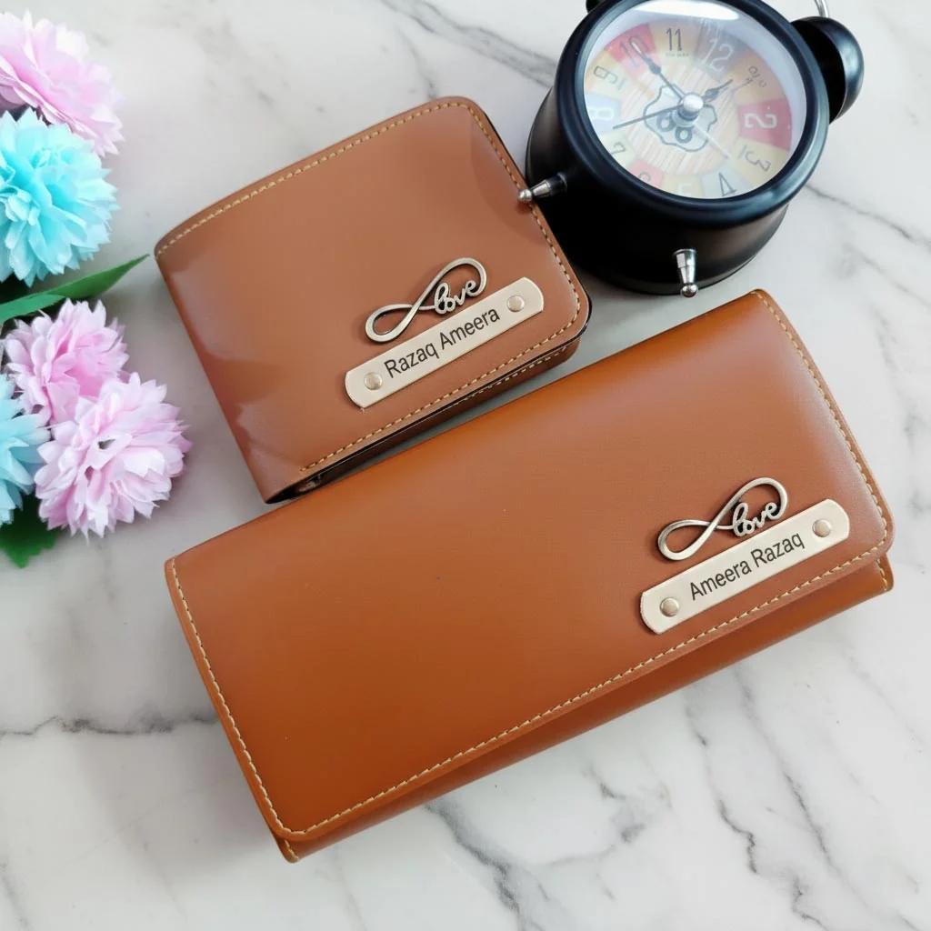 Zpics Personalized Men’s and Women’s Wallet with Custom Name Charm