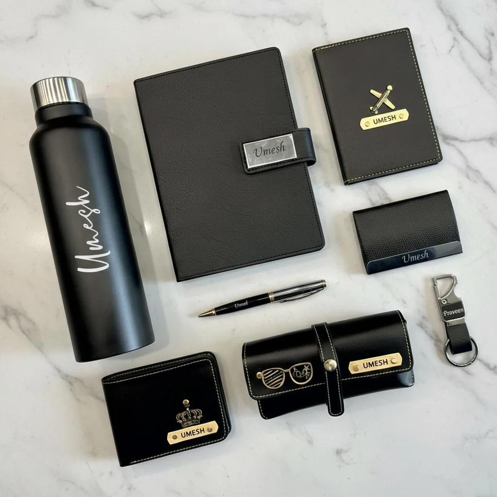 Zpics Personalized Men’s Executive Gift Set with Custom Name Engraving