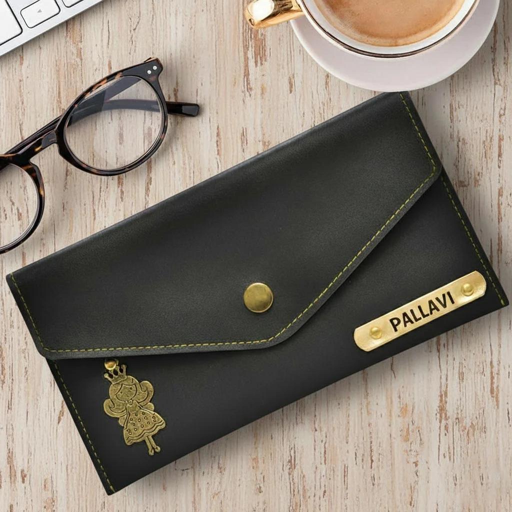 Zpics Customizable Women’s Wallet with Name and Personalized Charm
