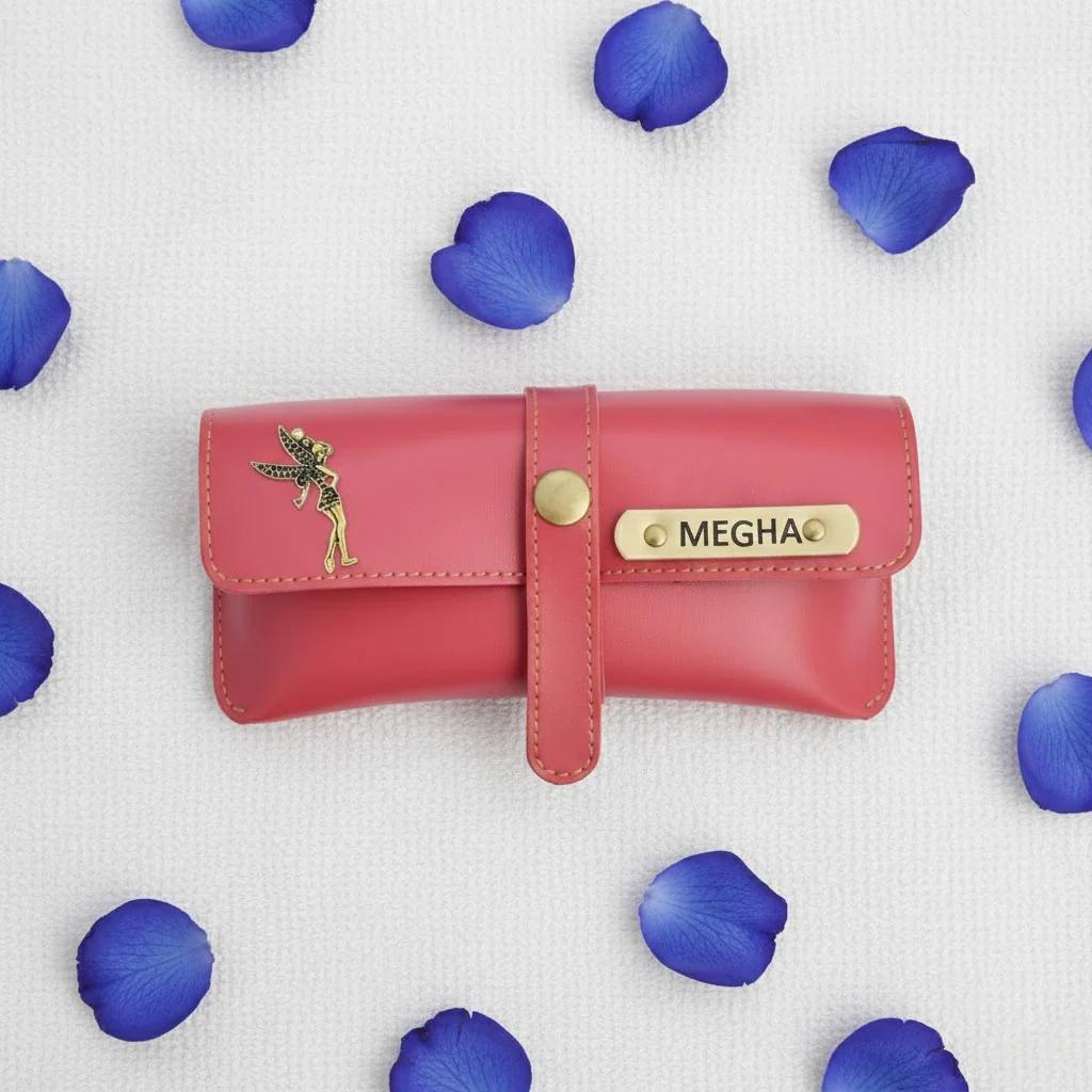 MH Decors Custom Pink Eyewear Case Personalized with Name and Charm