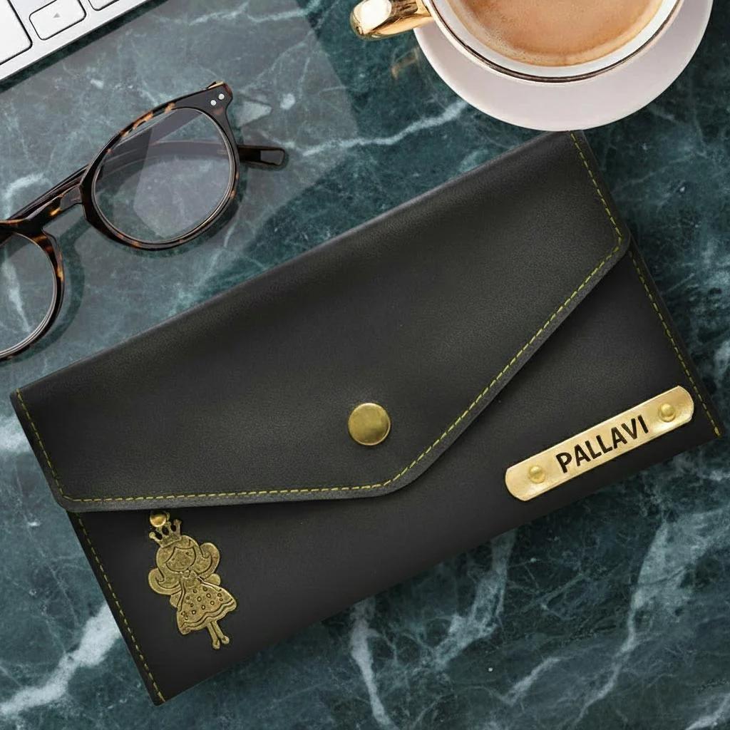 MH Decors Custom Women’s Wallet with Name and Personalized Charm