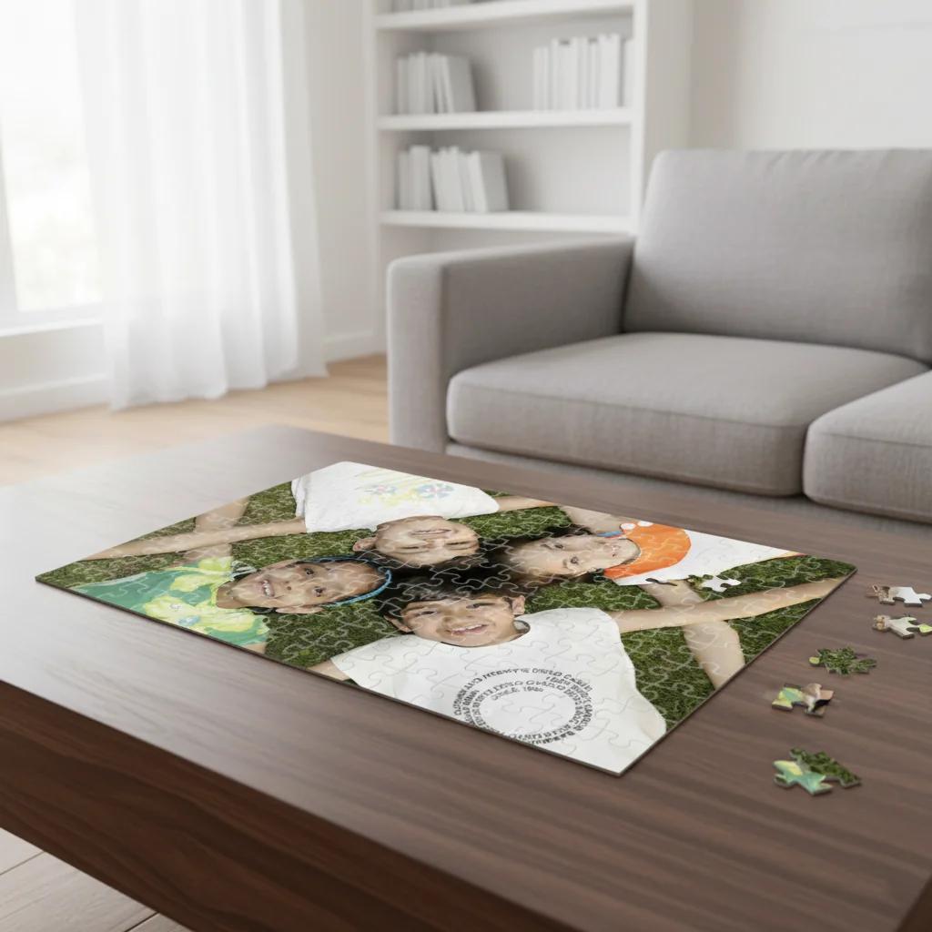 Zpics Custom A4 Rectangle Hard Cardboard Puzzle Pad for Loved Ones & Family
