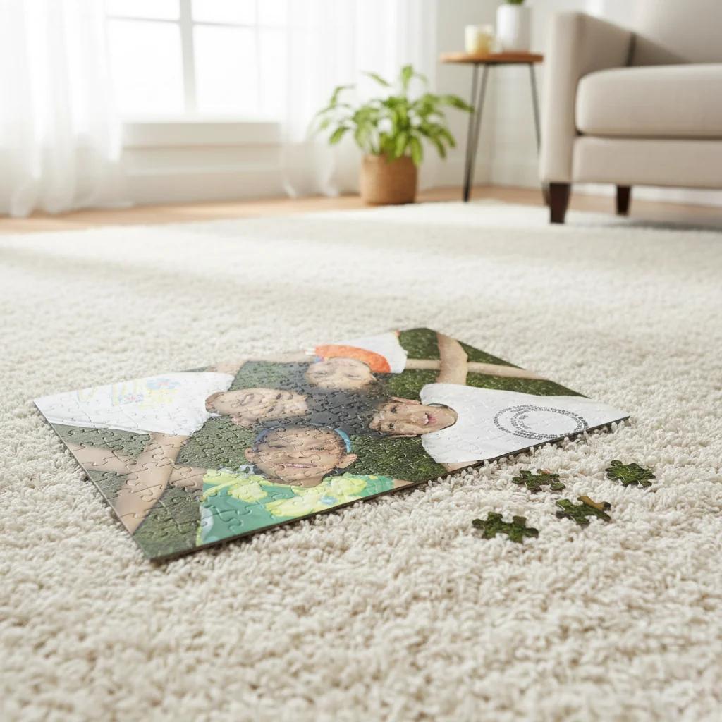 MH Decors Rectangle Hard Cardboard Puzzle A4 Personalized Keepsake for Family & Couples