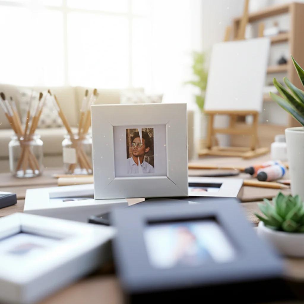 VPH Gift Store Set of 3 Mini Frames with Pictures Blended in Loved One Initial White