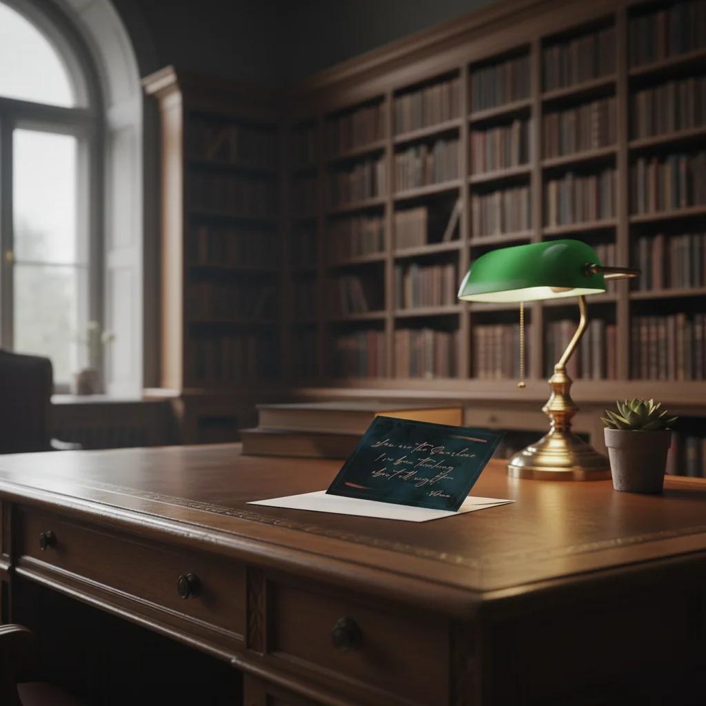 VPH Gift Store Elegant Envelope with Name Featured, Leaves Sketch, and Card Inside