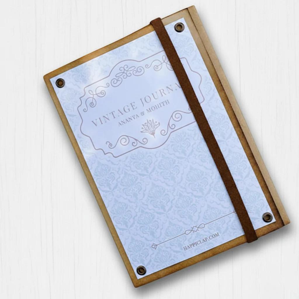 VPH Gift Store Vintage Journal with Corroded Pages in Foldable Protective Case