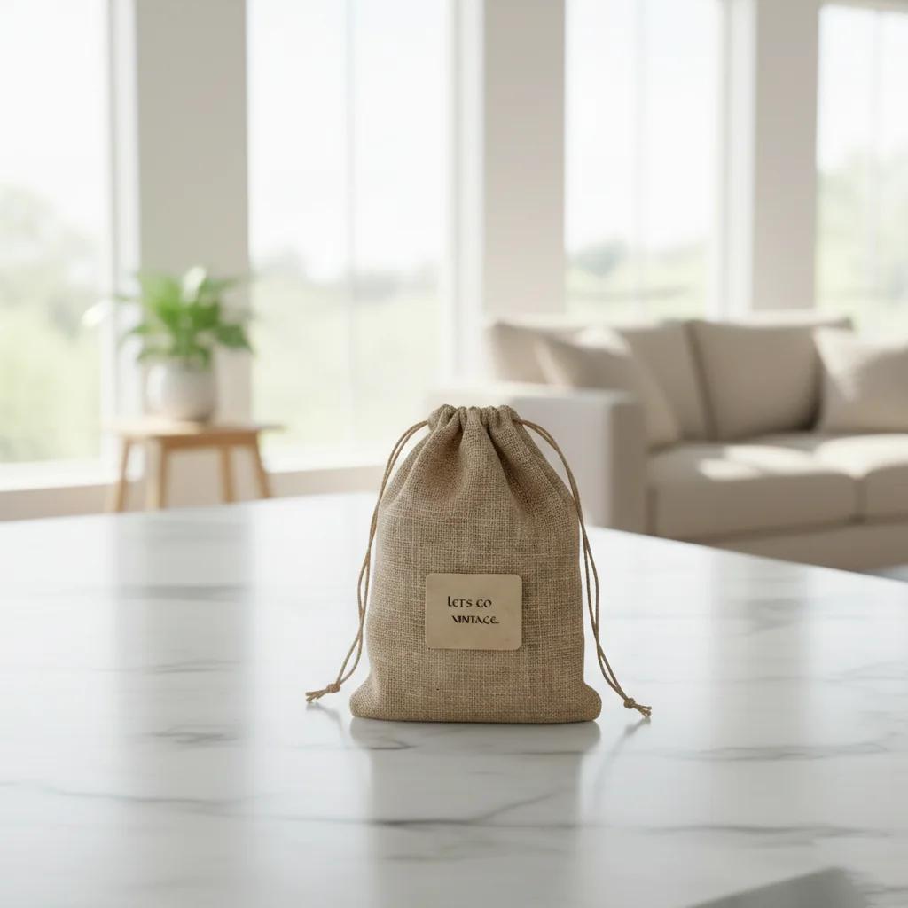 MH Decors Gift Jute Bag Filled with Vintage Treasures and Keepsakes