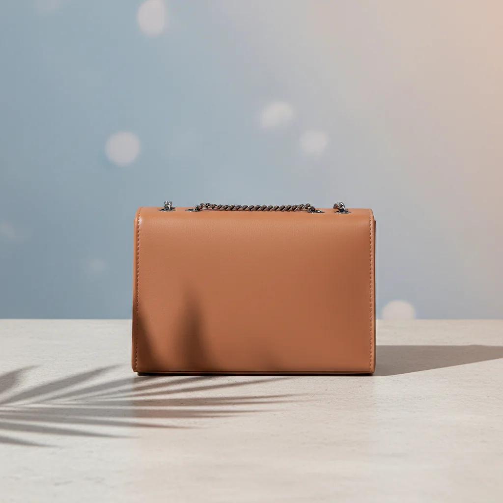 Value Gifts Women’s Fashion Pastel Brown Sling Bag with Chain