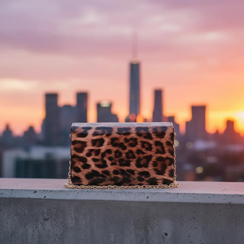 Value Gifts Women’s Oyster Pink Leopard Crossbody Bag