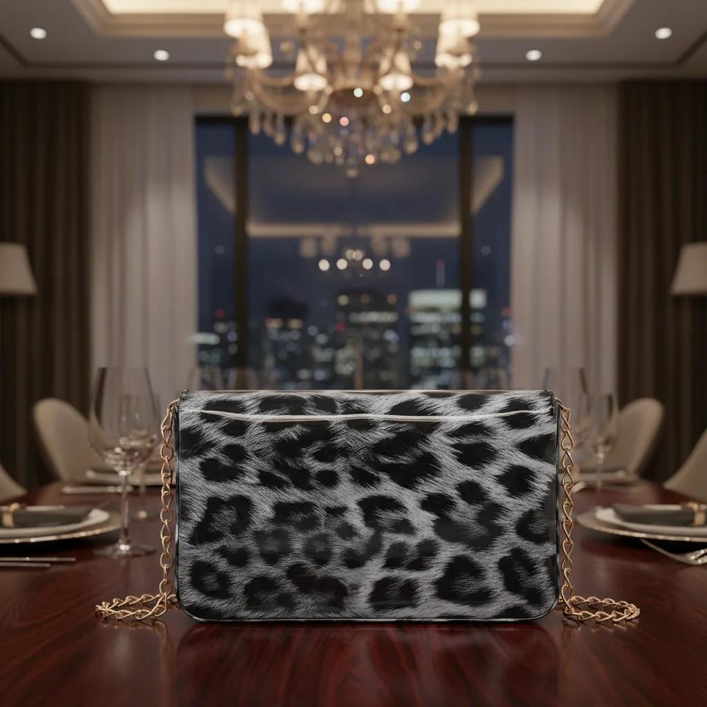 Value Gifts Women’s Dark Grey Leopard Crossbody Bag