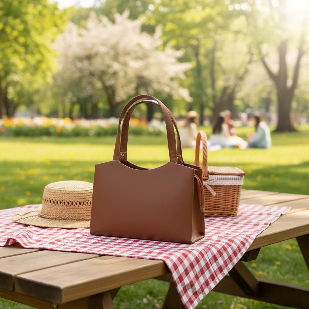 Value Gifts Women’s Fashion Brownish Leather Handbag