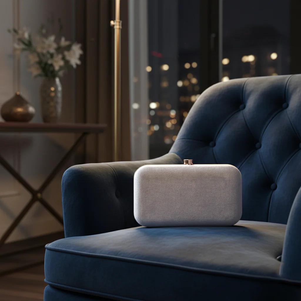 Value Gifts Bridal Silk Clutch Bag with Golden Design for Women