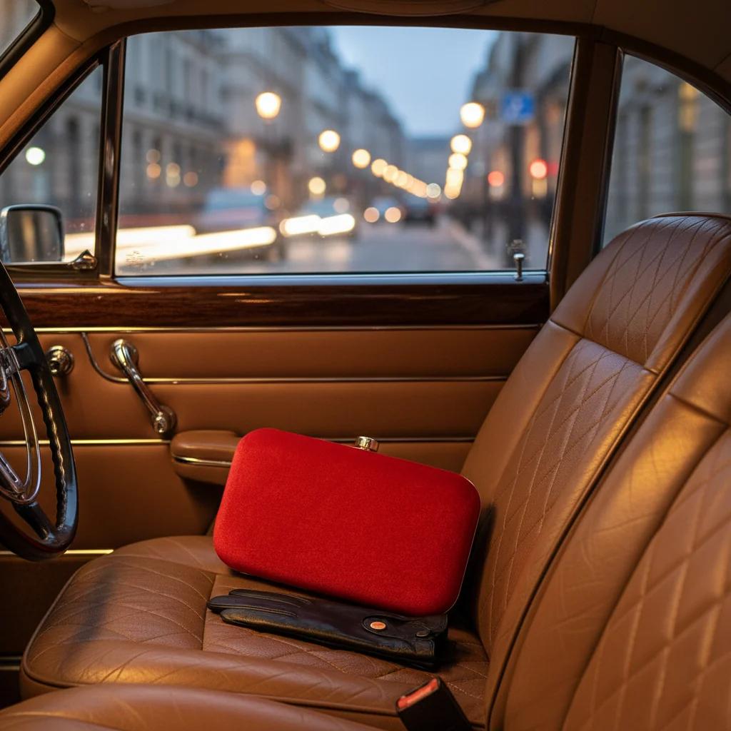 Value Gifts Women’s Party Red Clutch Bag with Golden Embroidery