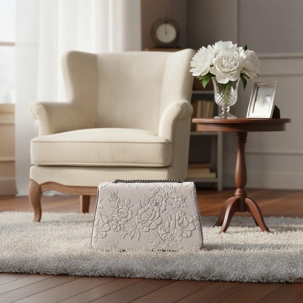 Value Gifts Santa Grey Fancy Box Sling Bag for Women and Girls