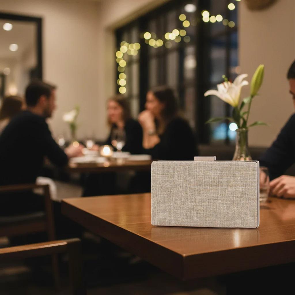 Value Gifts Pale Silver Gold Embellished Clutch Purse for Women