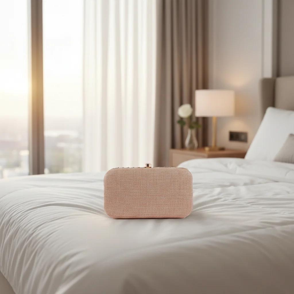 Value Gifts Women’s Otter Brown Clutch with Gold Embellishments