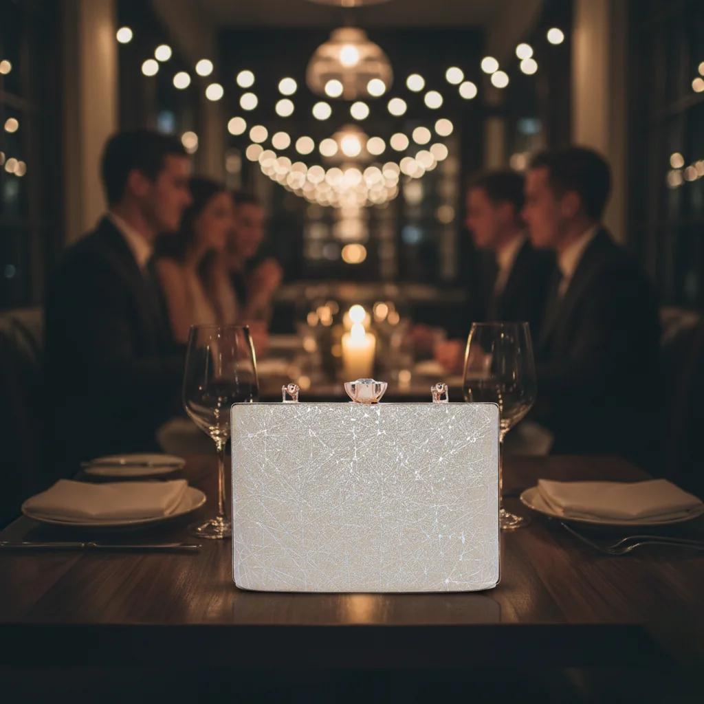 Value Gifts Women’s Light Grey Designer Clutch Handbag