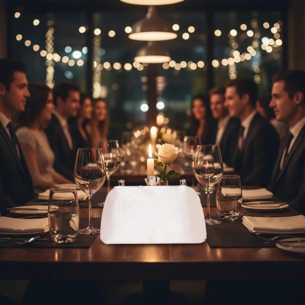 Value Gifts Women’s Bridal Handbag Pearl Bush with Gold Clutch