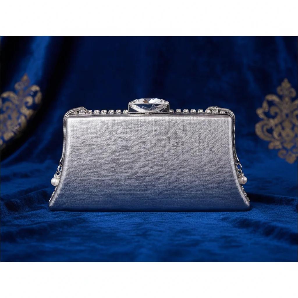 Value Gifts Women’s Soft Peach Diamond Clutch Sling Bag