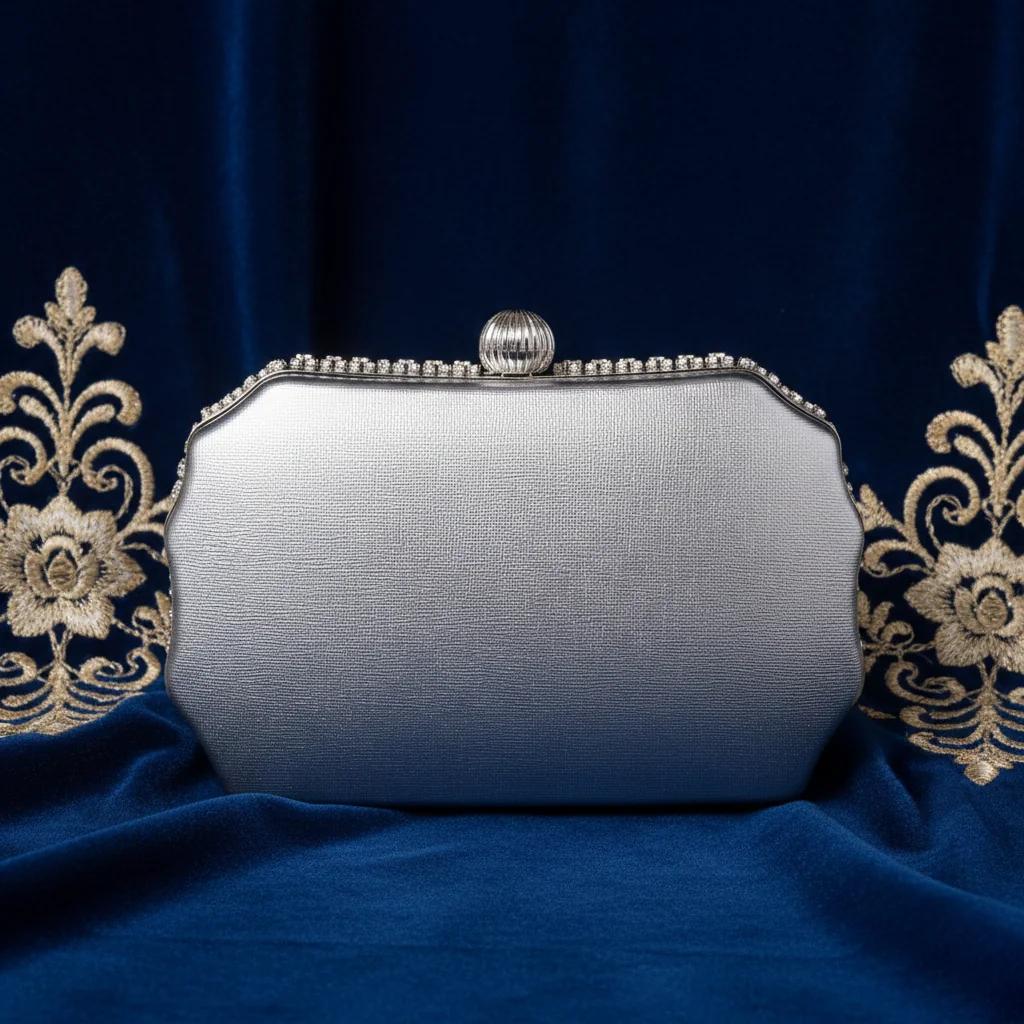 Value Gifts Women’s Oslo Grey Diamond Clutch Sling Bag