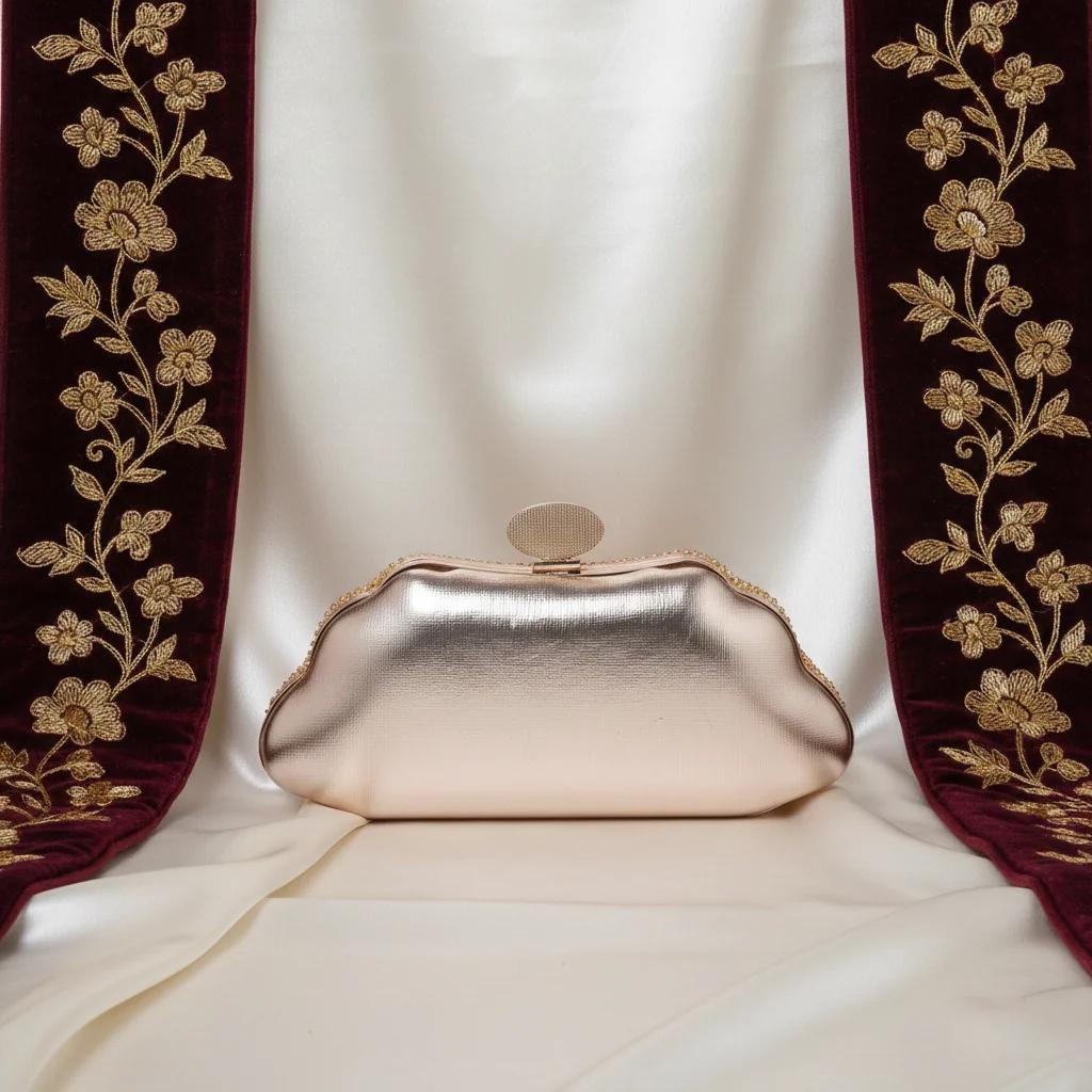 Value Gifts Women’s Crystal Tassels Antique Brass Gold Clutch Purse