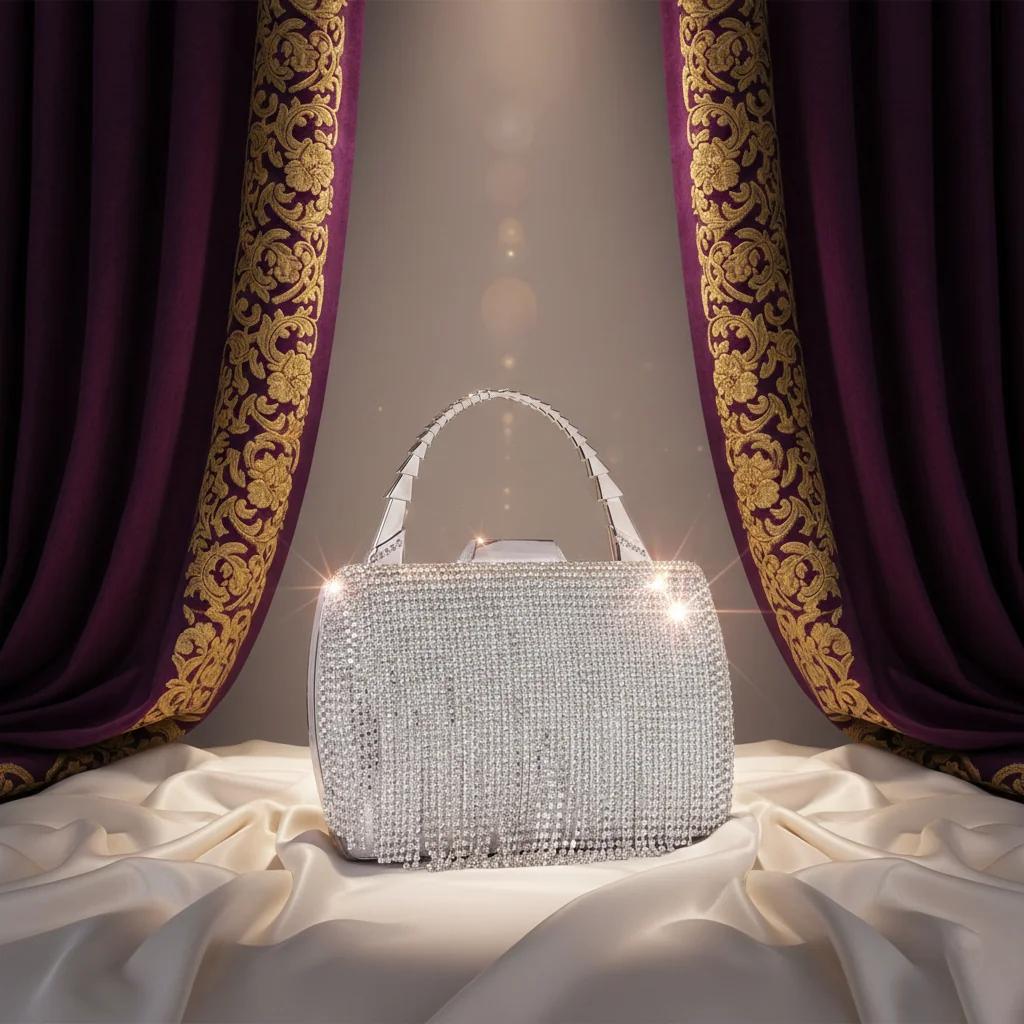 Value Gifts Women’s Seashell Crystal Diamond Purse Sling Bag