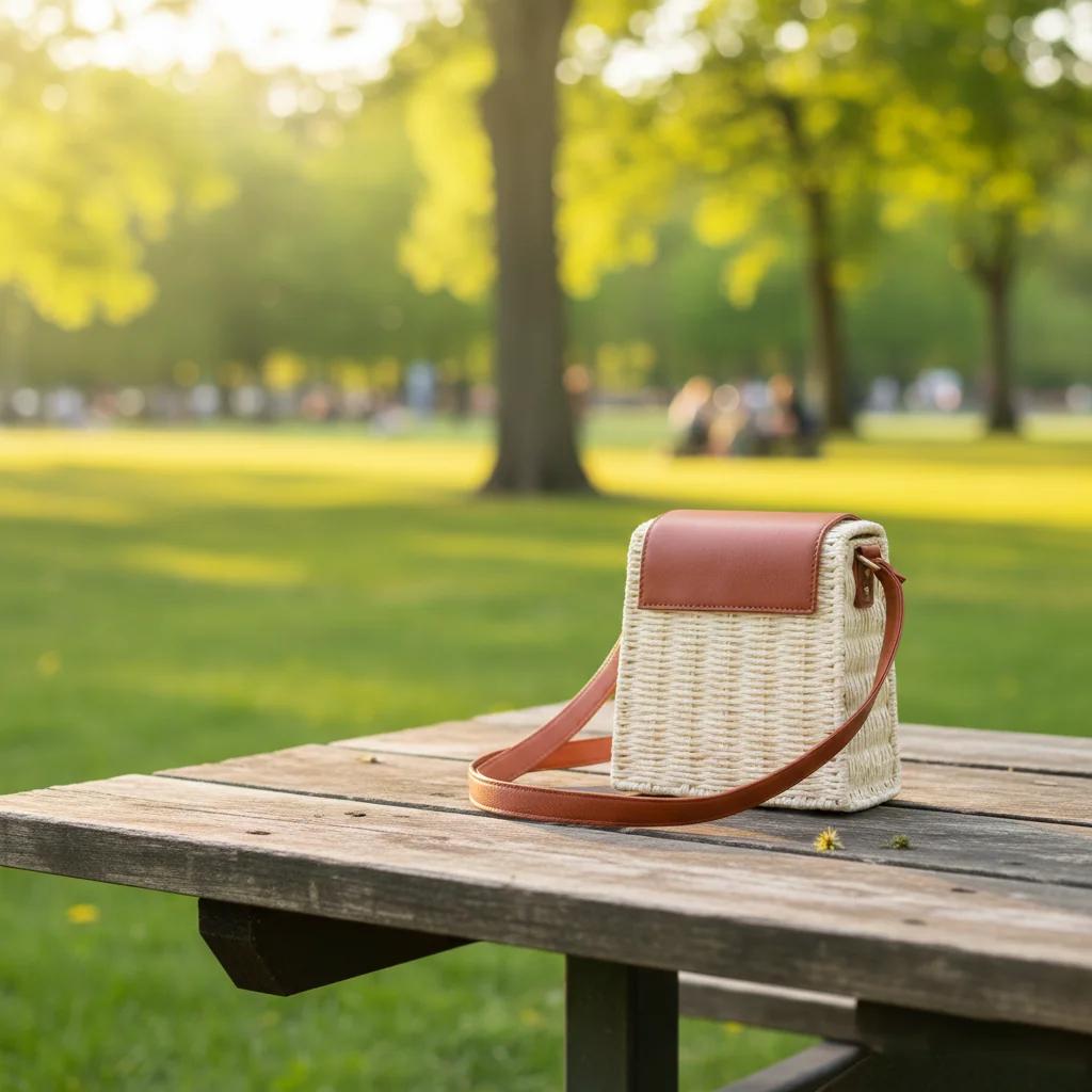 VPH Gift Store Pastel Brown Straw Sling Bag for Women