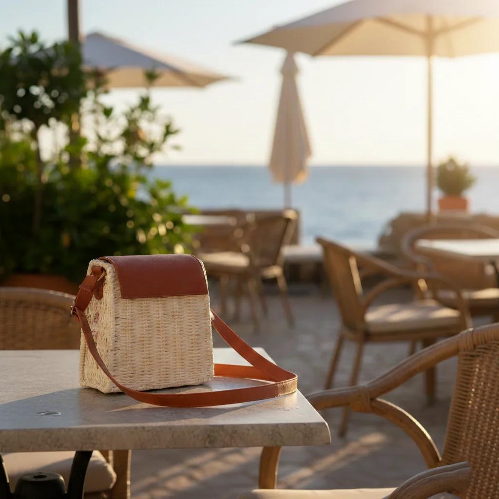 VPH Gift Store Seal Brown Woven Straw Beach Handbag for Women