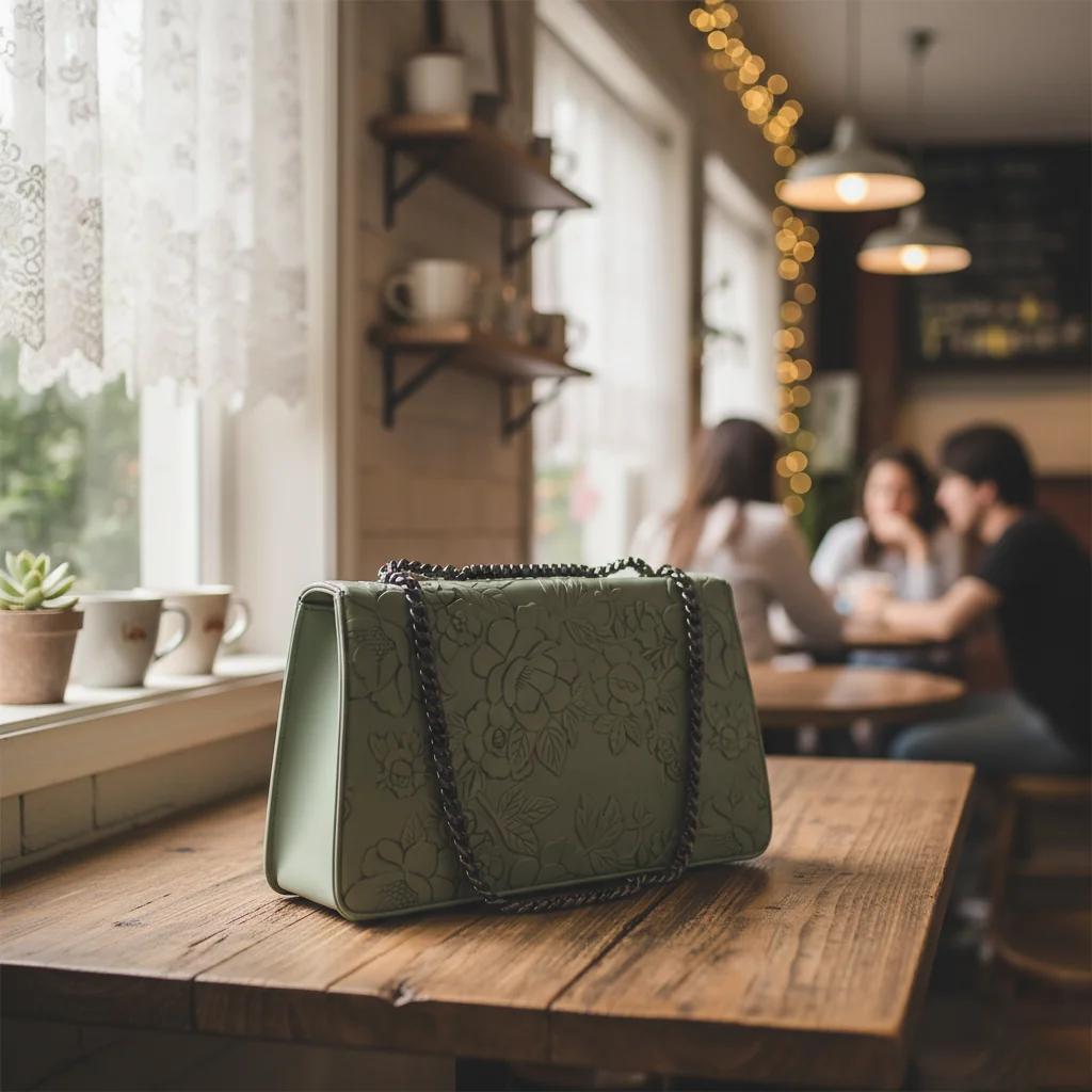 VPH Gift Store Sage Green Fancy Box Sling Bag for Women & Girls