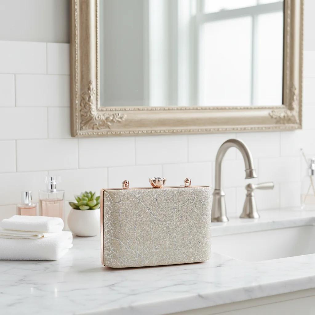 VPH Gift Store Light Grey Designer Handheld Clutch Bag for Women