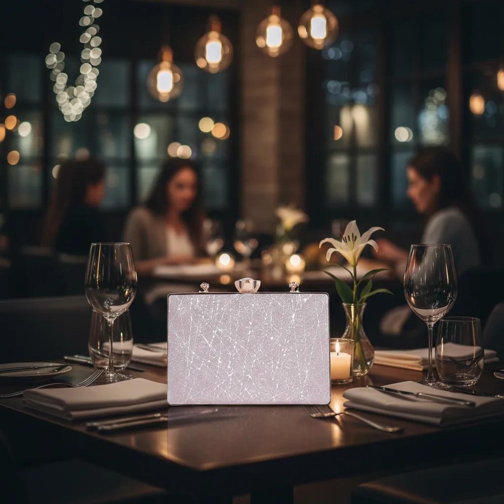 VPH Gift Store Elegant Ash Grey Handheld Clutch for Women