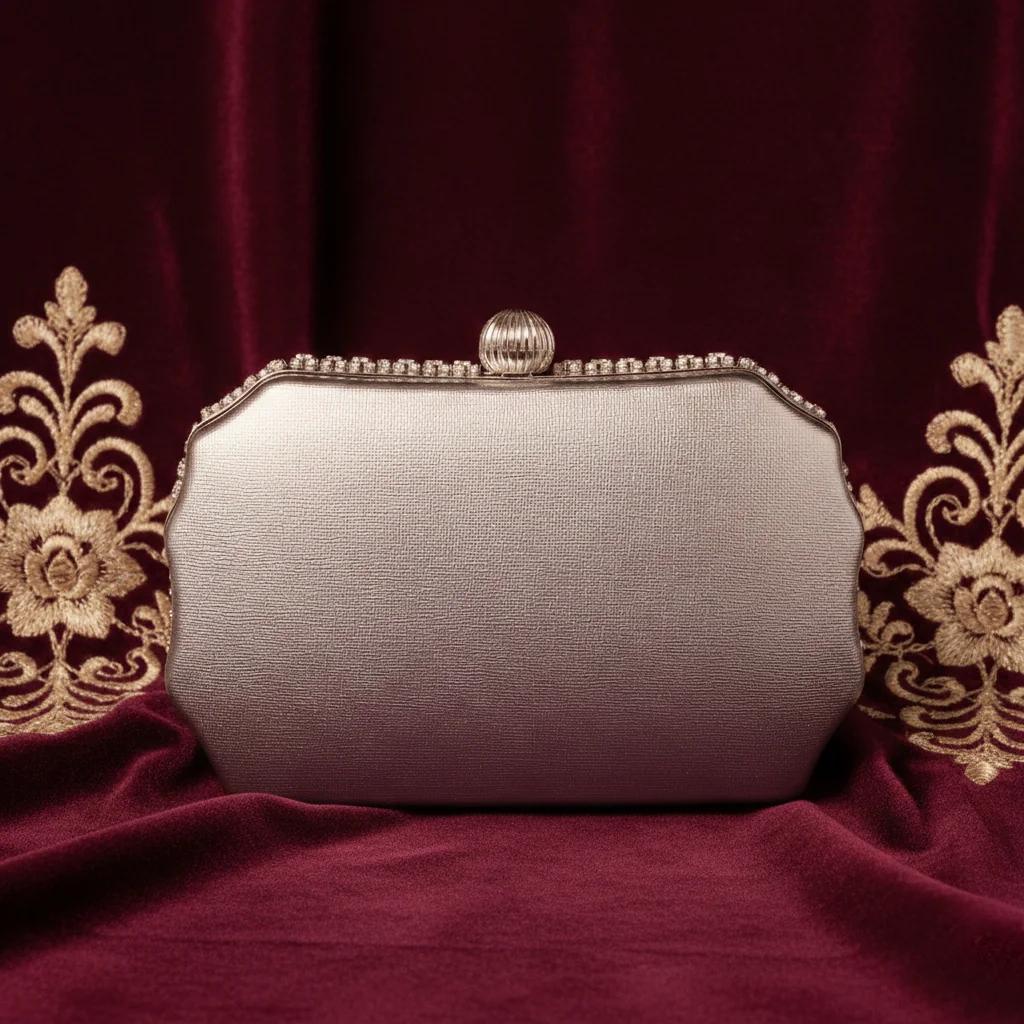 VPH Gift Store Oslo Grey Bright Diamond Clutch Sling Bag for Women