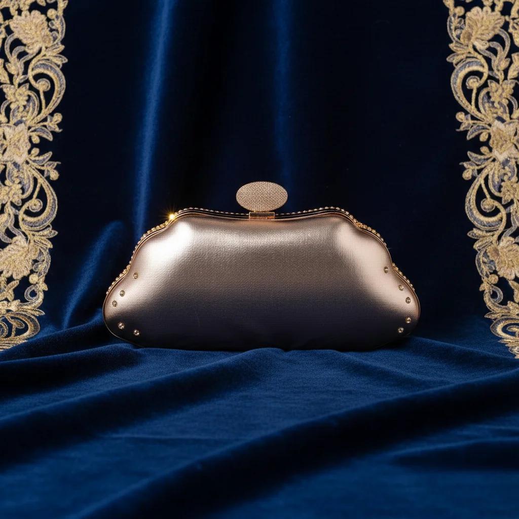 VPH Gift Store Antique Brass Gold Crystal Tassel Clutch Purse for Women