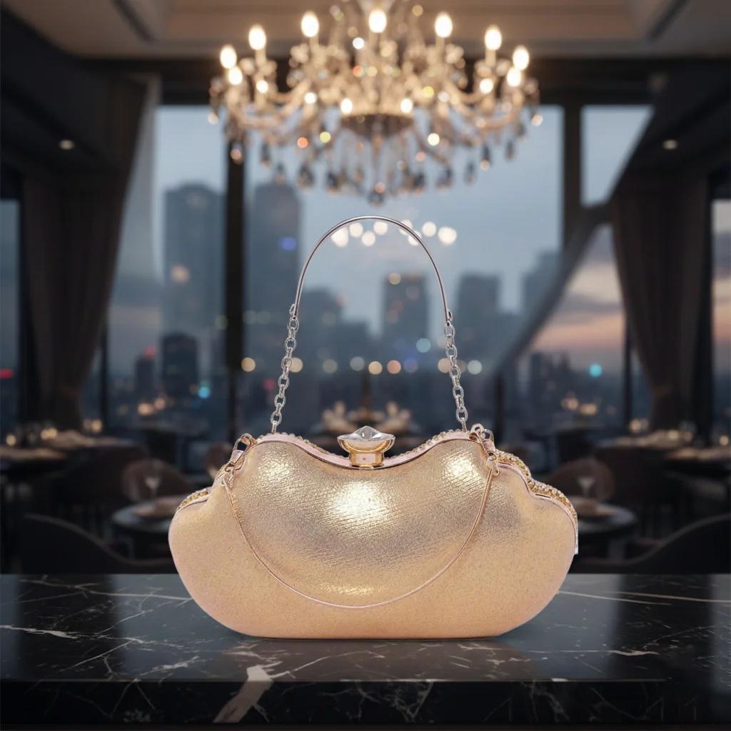 VPH Gift Store Grey Suit Silver Rhinestone Clutch Purse for Women