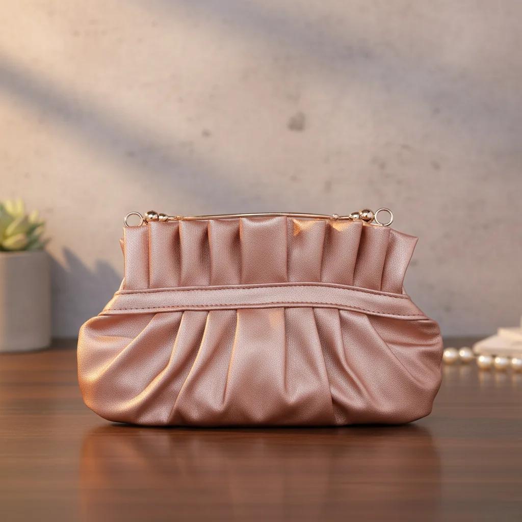 VPH Gift Store Stylish Cavern Pink Lady Queen Floral Wedding Clutch