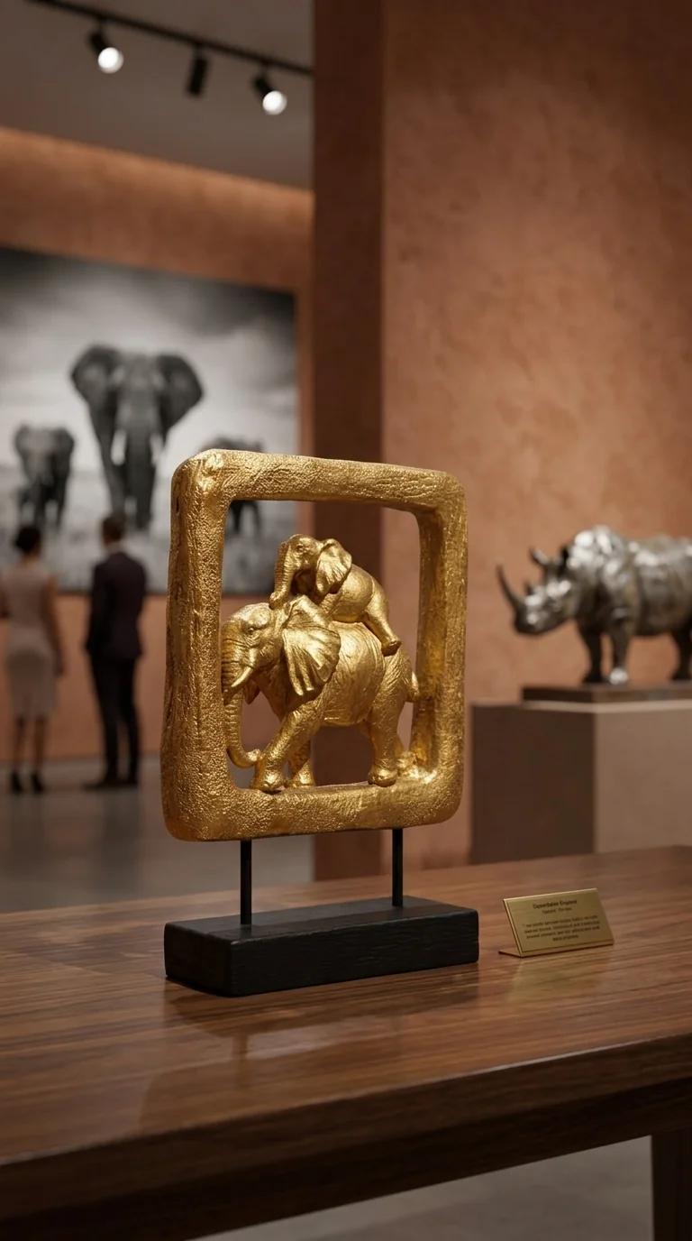 Value Gifts Elegant Antique Elephant Figurine for Home Ornament