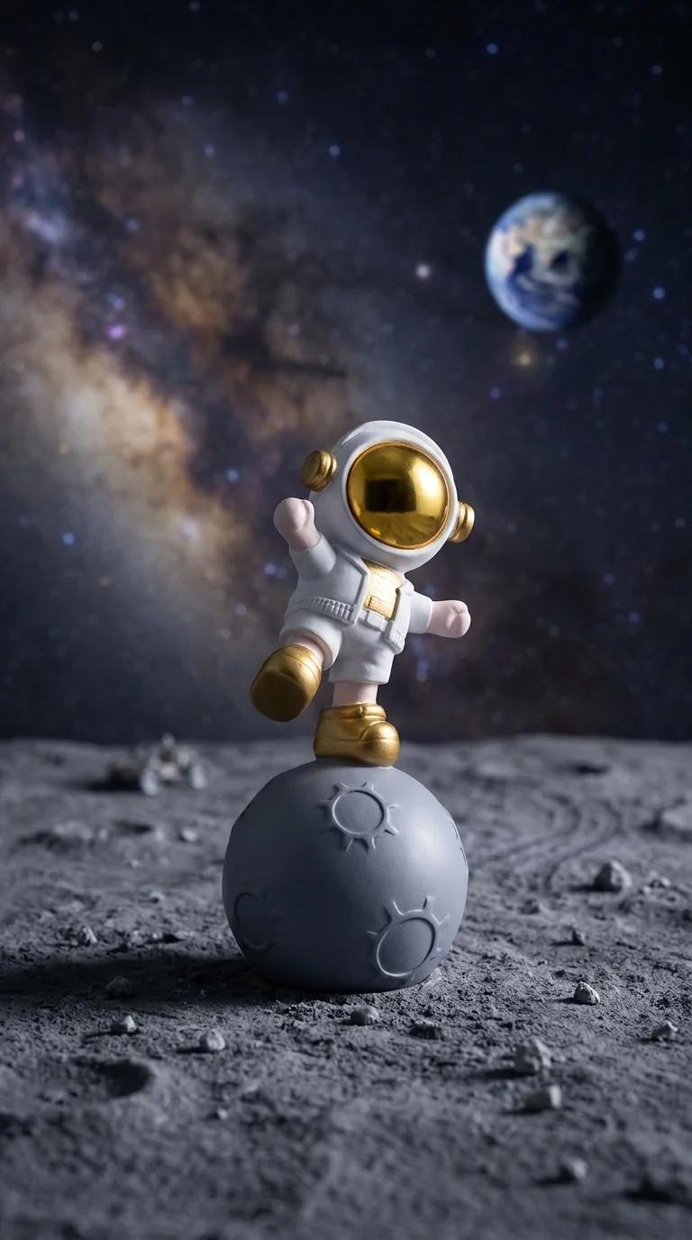 Value Gifts Kid Astronaut on Moon Sculpture Perfect Home Decoration