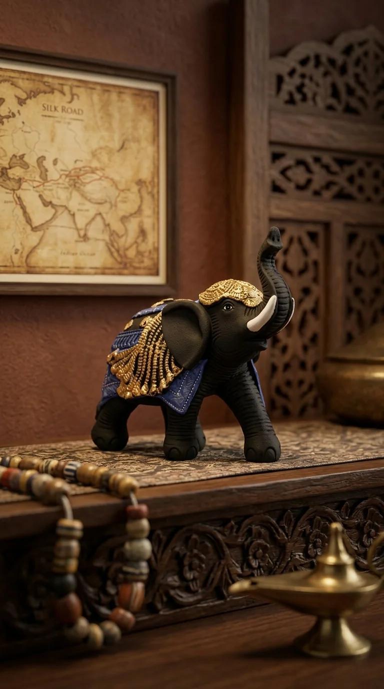 Value Gifts Decorative Indian Royal Elephant Pair Statue Small Size for Living Room
