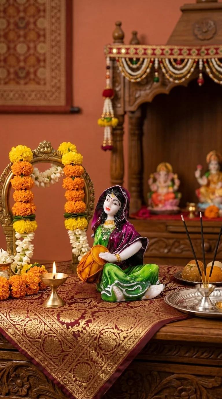 Value Gifts Ethnic Rajasthani Couple Playing Saxophone Showpiece for Living Room