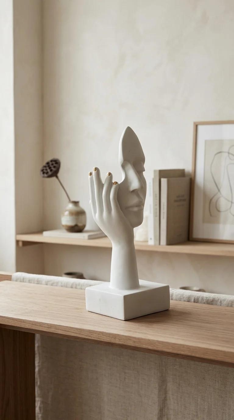 Value Gifts Modern Lady Face Figurine Decorative Showpiece for Living Room