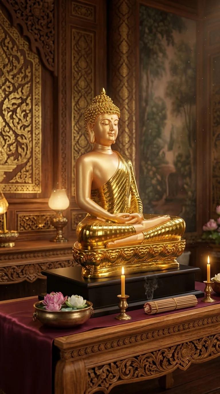 Value Gifts Gold Plated Buddha Idol for Home Office and Corporate Gifting